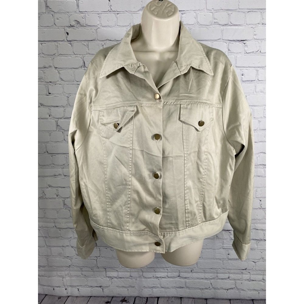 VTG Cleveland Street Beige Collared Button Up Jacket Women’s Size 18